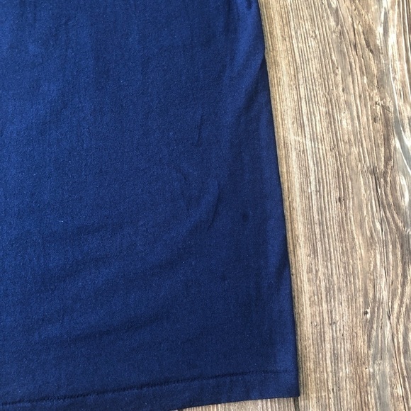 NAVY Blue Gold Glitter Sailboat Short Sleeve Tee Large Shirt Vintage - Picture 10 of 10